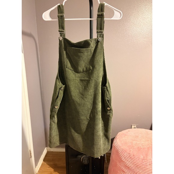 Cupshe Dresses & Skirts - Cupshe Overall Dress - Khaki, Corduroy with Pocket on Bib, sz S - NWT